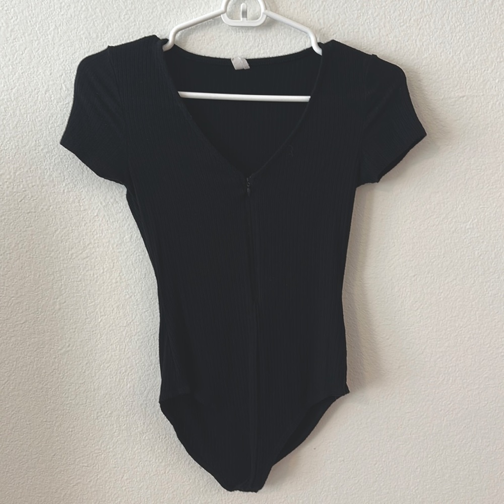 Urban outfits black zipup bodysuit